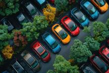 Electric cars in carpark