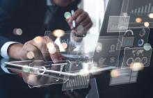 Businessman using AI