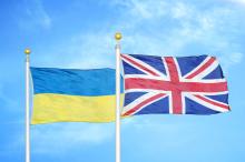 Ukraine, UK flags