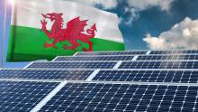 Solar Panels and Welsh flag