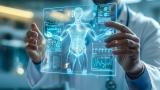 Doctor with AI scan of human body