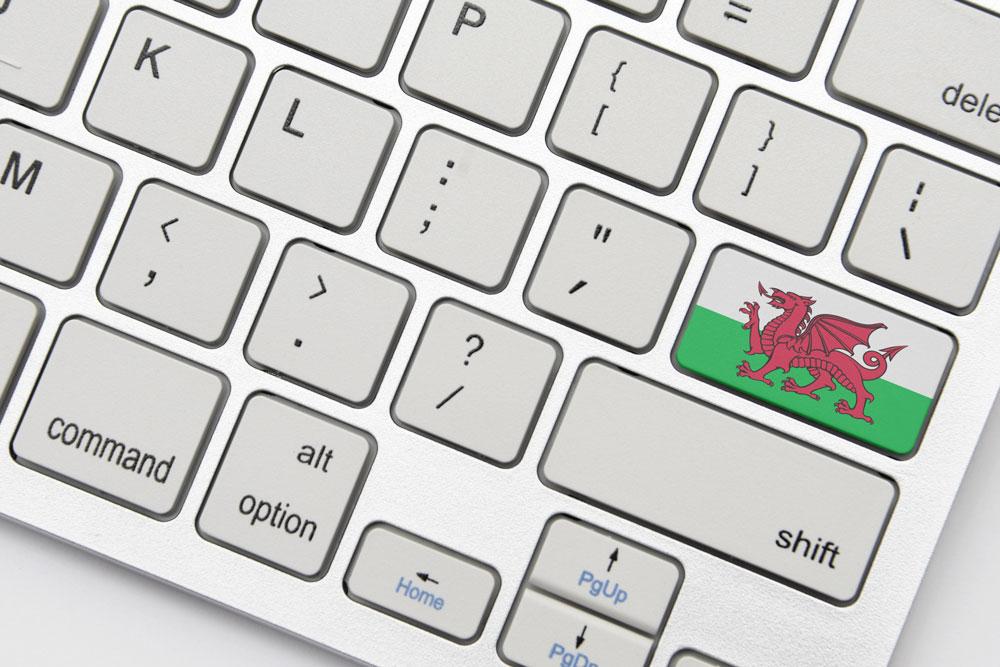 Computer keyboard with Welsh key.