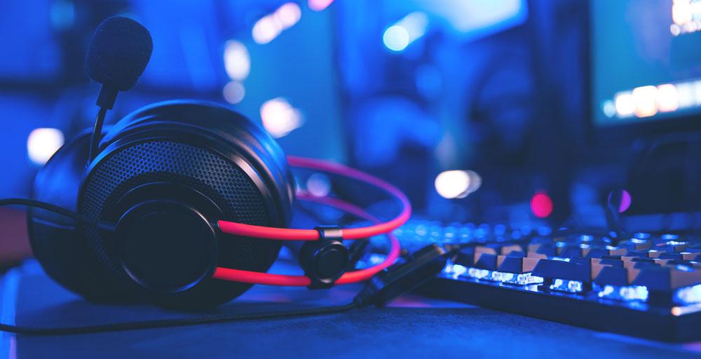 Headphones and keyboard