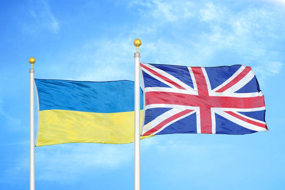 Ukraine, UK flags